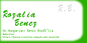 rozalia bencz business card